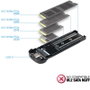 TooQ Caja Externa SSD M.2 NVMe TQE-2201R, USB 3.1 Gen2 10Gbps, Aluminio, Rojo, Sin Tornillos, Compatible con PCIe 2230/2242/2260/2280